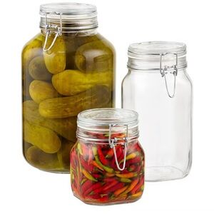 Gently used 34oz Bormioli Fido Rocco Glass Storage Jars